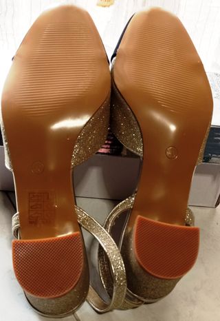 Melissa Sandali Slingback Oro Punta Nera Tg 40