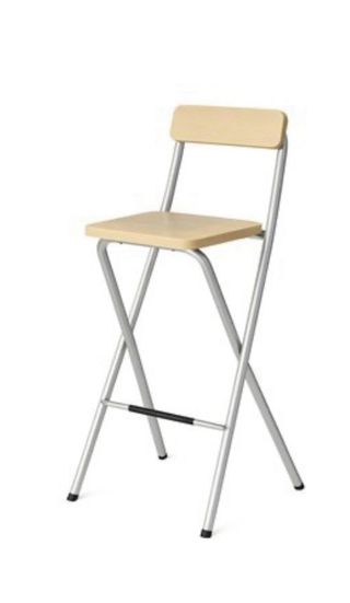 Taburetes altos plegables metal y madera