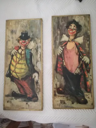 Coppia Quadri Clown su Tavolozza