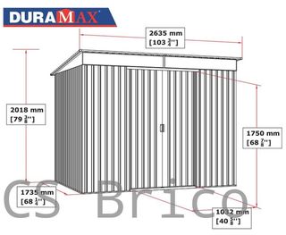 Caseta Metálica Top Shed Pent Roof 173x263x201 cm - Duramax