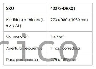 Caseta Armario Metálica Palladium 77x98x196 cm - Duramax