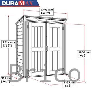 Caseta PVC Yardmate Pent Plus 91x170x202 cm - Duramax