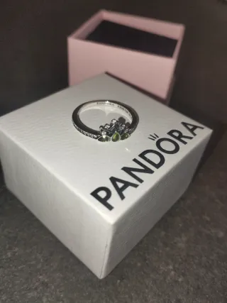 Anello Pandora corona verde argento misura 54