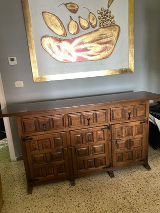 Aparador madera oscura cajones y puertas 160/82/33
