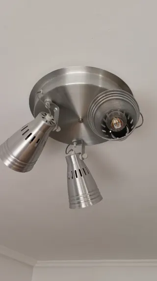 Plafón lámpara metal 3 focos