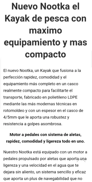 Kayak Nootka a pedales