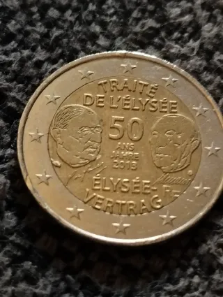 Moneda 2 euros Tratado de Elíseo 50 años