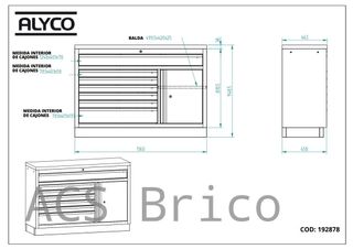 Banco Base 1360 mm Alyco 192878