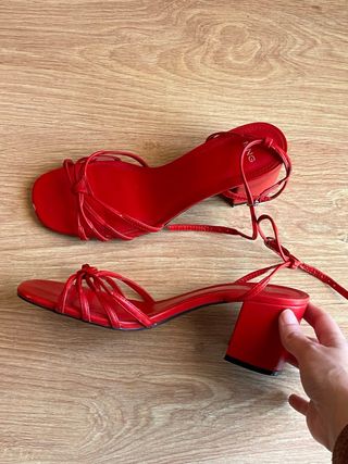 Sandalias Mango Rojas Tacón