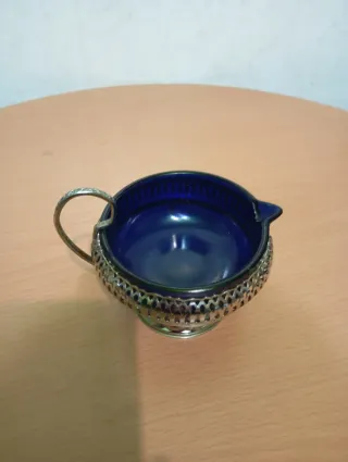 Leiteira Vintage Queen Anne Azul