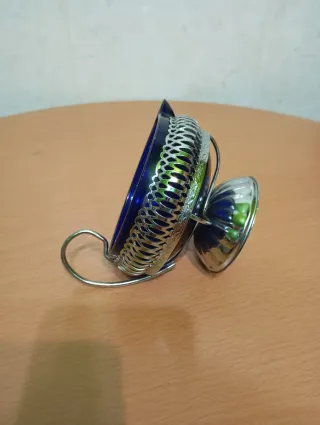 Leiteira Vintage Queen Anne Azul