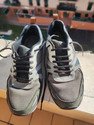 Zapatillas Skechers Hombre Azul y Gris