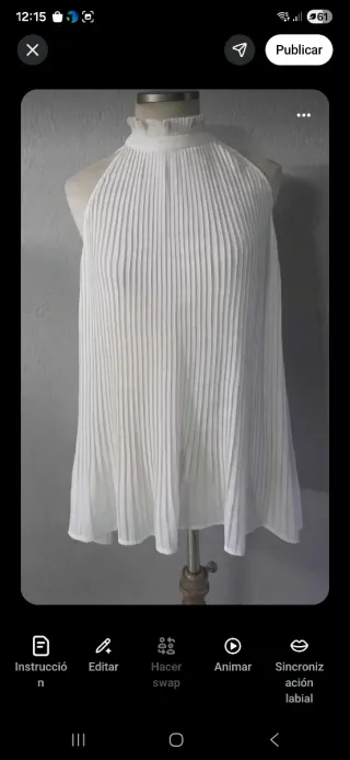 Blusa Uterqüe gasa plisada M