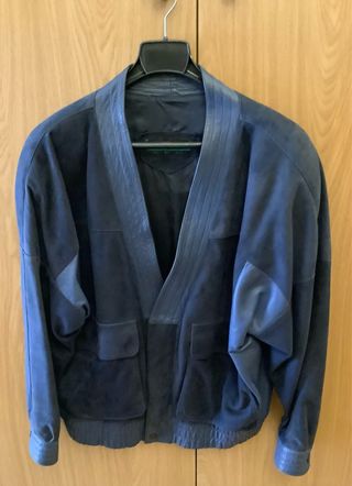 Chaqueta Vintage de piel azul