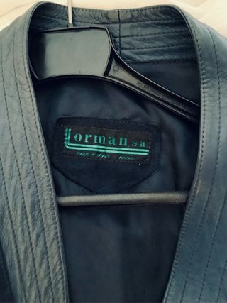 Chaqueta Vintage de piel azul