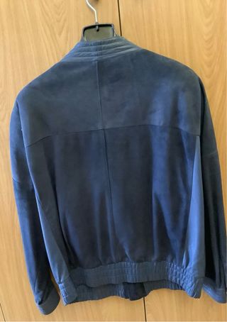 Chaqueta Vintage de piel azul