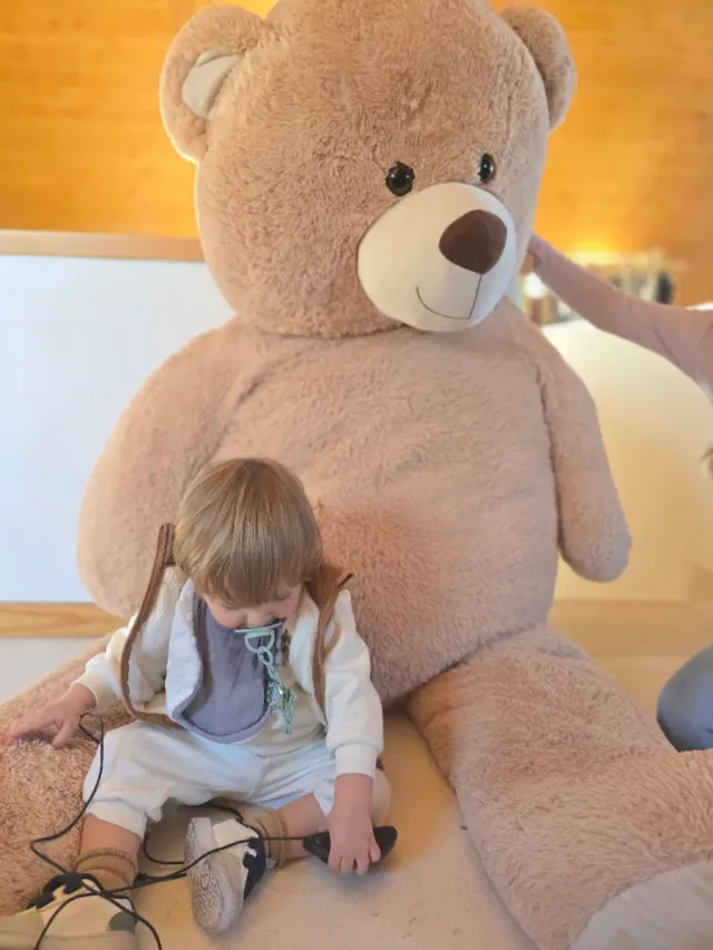 Oso gigante peluche 180 cm XXL beige suave