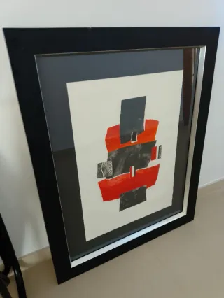 Pintura collage marco negro