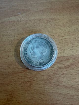 Moneda 5 Pesetas Plata 1892 Alfonso XIII 25 gr