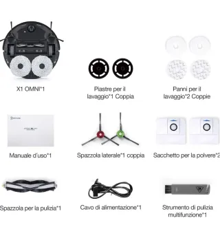 ECOVACS DEEBOT X1 OMNI, Robot Aspirapolvere.