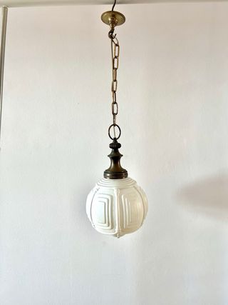 Lámpara colgante de cristal y metal