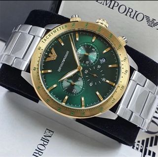 Reloj Emporio Armani Cronógrafo Verde Dorado