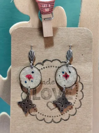 Lote Pendientes Corazón Rojo y Plateado