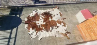 Alfombra Piel Vaca Marrón y Blanca