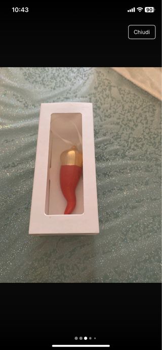 Magnete Corno Portafortuna Rosso e Oro