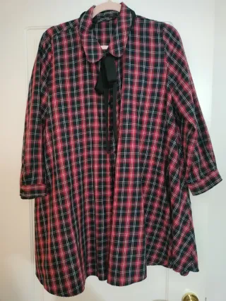 Vestido Zara cuadros rojo y negro