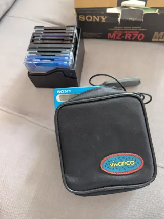 Sony MZ-R70 blu + 10 MiniDisc | Collezione