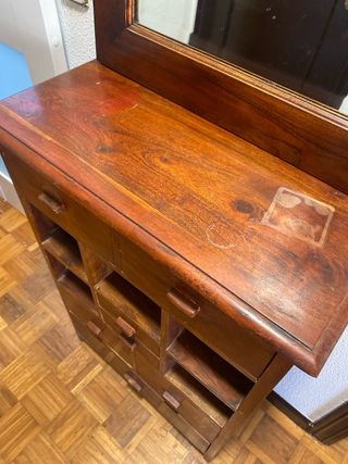 Mueble de entrada taquillon con espejo de madera