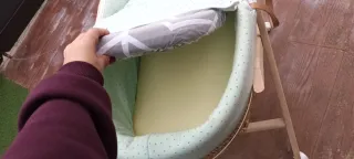 Cuna Moisés Mimbre con Soporte Plegable y ruedas