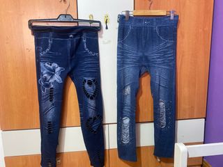 Dos Mallas tejanas con rotos y flor Talla M