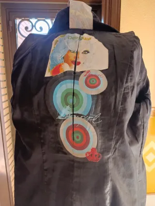 Abrigo Desigual Brocado Negro Multicolor