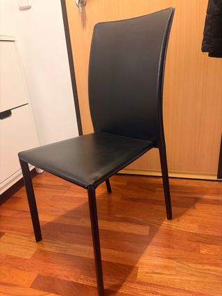 Pack 4 Sillas Comedor Piel Negra