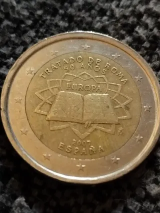 Moneda conmemorativa España tratado de Roma 2007