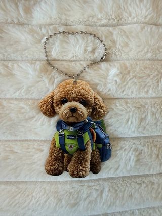 Colgante Caniche con Mochila