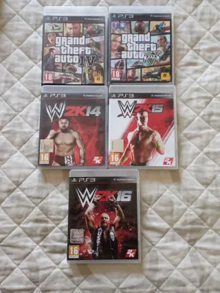 PS3 Juegos: GTA IV, GTA V, WWE 2K14, 2K15, 2K16