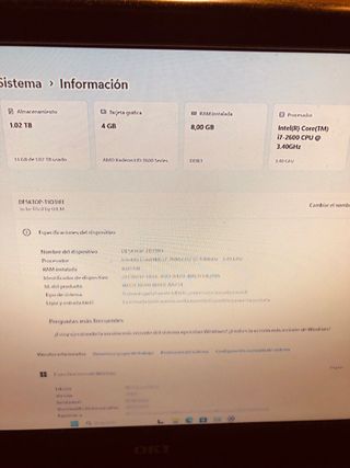 PC MSI i7 Gráfica 4GB