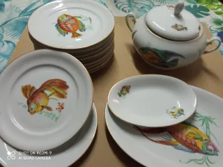 Set porcellana con pesci