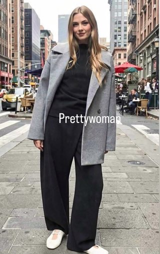 Abrigo cruzado oversize Zara gris