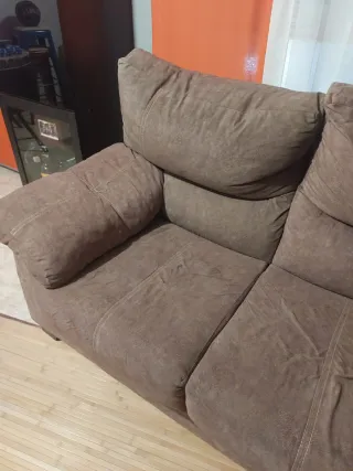 Sofá de tela marrón 2 plazas