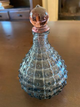 Frascos de perfume de vidrio Vintage Rosa y Azul