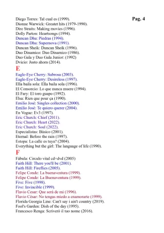 CD'S originales. Listado No 1, Más de 600 Títulos.