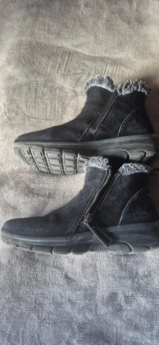 Botas cortas negras mujer con piel