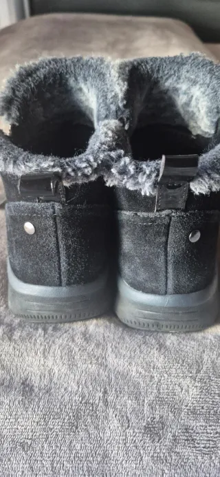 Botas cortas negras mujer con piel