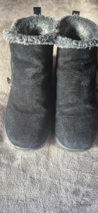 Botas cortas negras mujer con piel