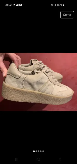 Zapatillas H&M Piel Beige Suela Gruesa