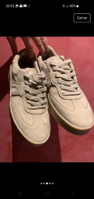 Zapatillas H&M Piel Beige Suela Gruesa